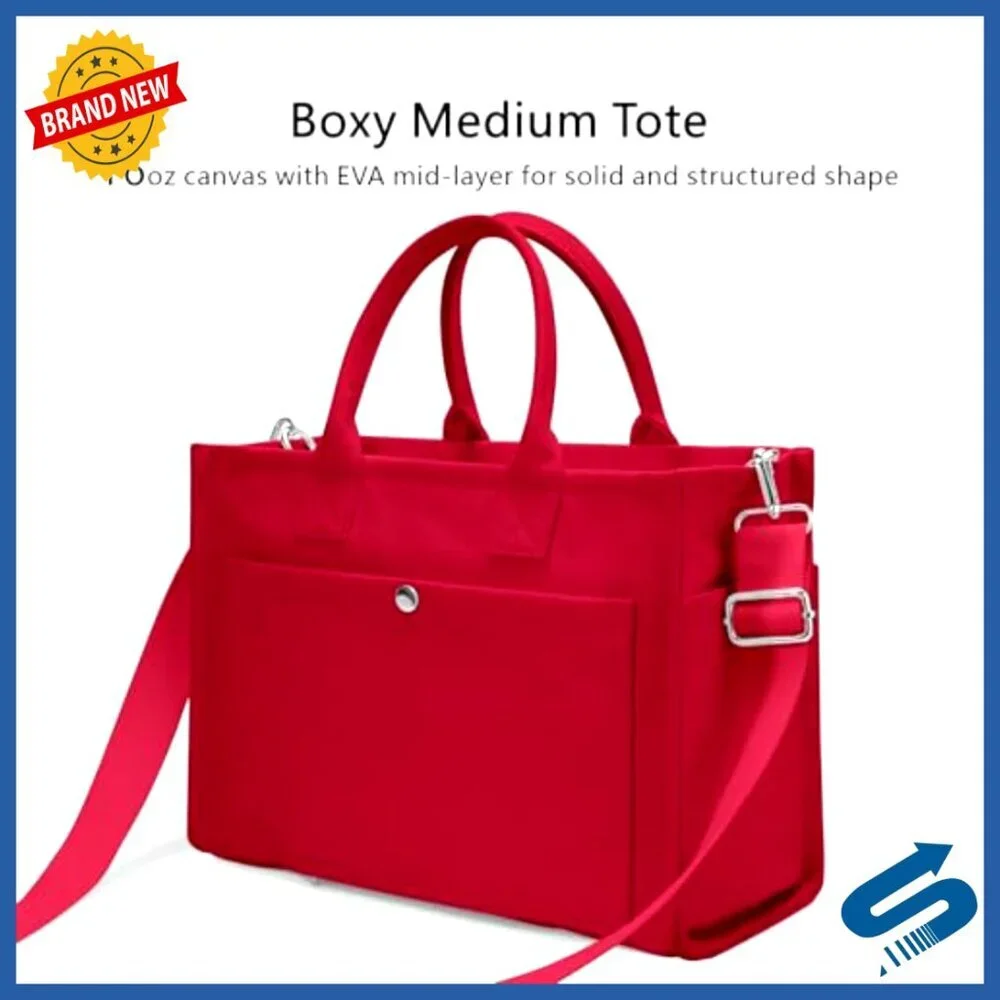 Heavy-Duty Canvas Tote Bag Adjustable Crossbody Shoulder Handbag 9 Pockets